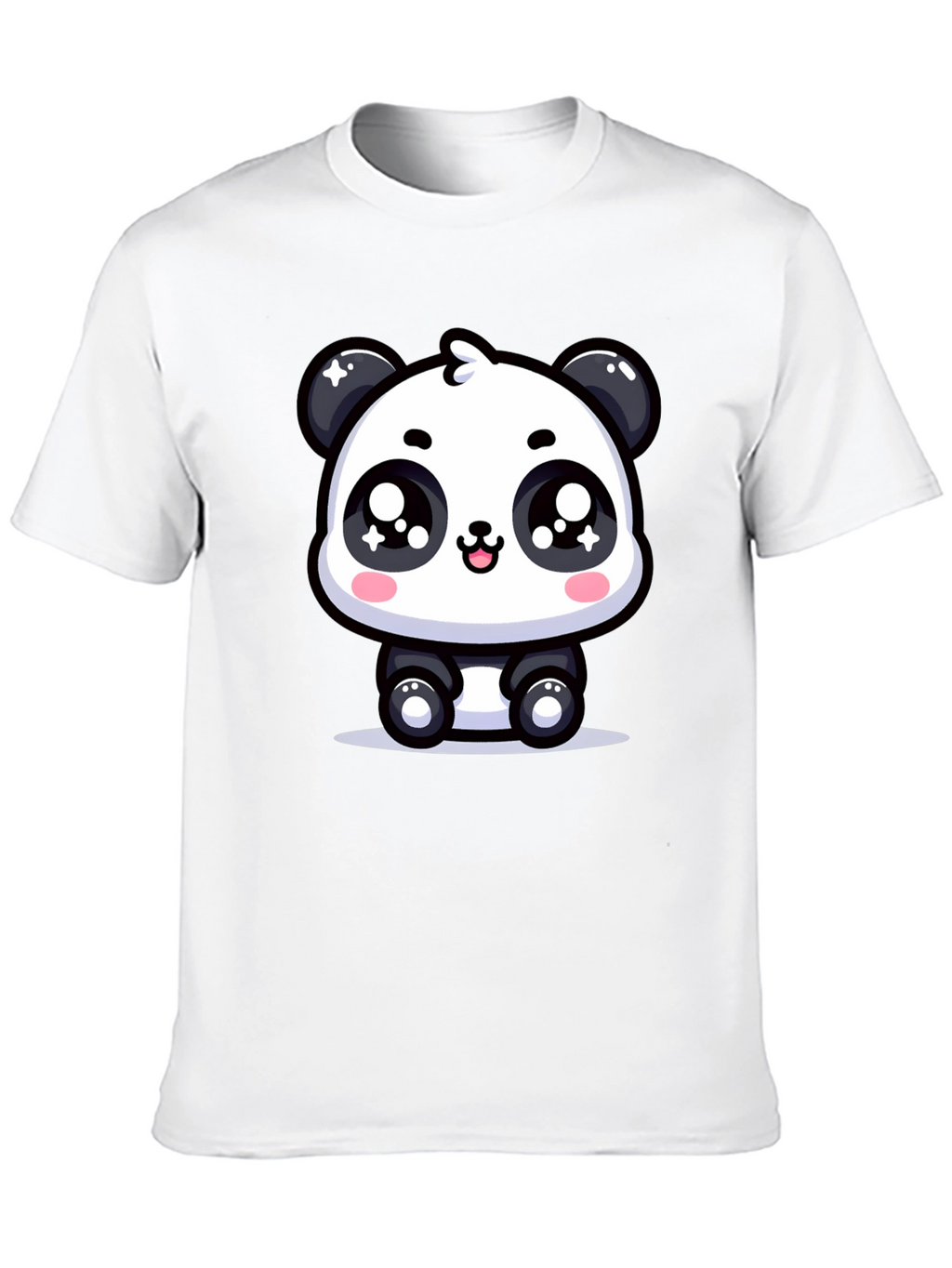 Cute Panda Graphic T-Shirt - Black