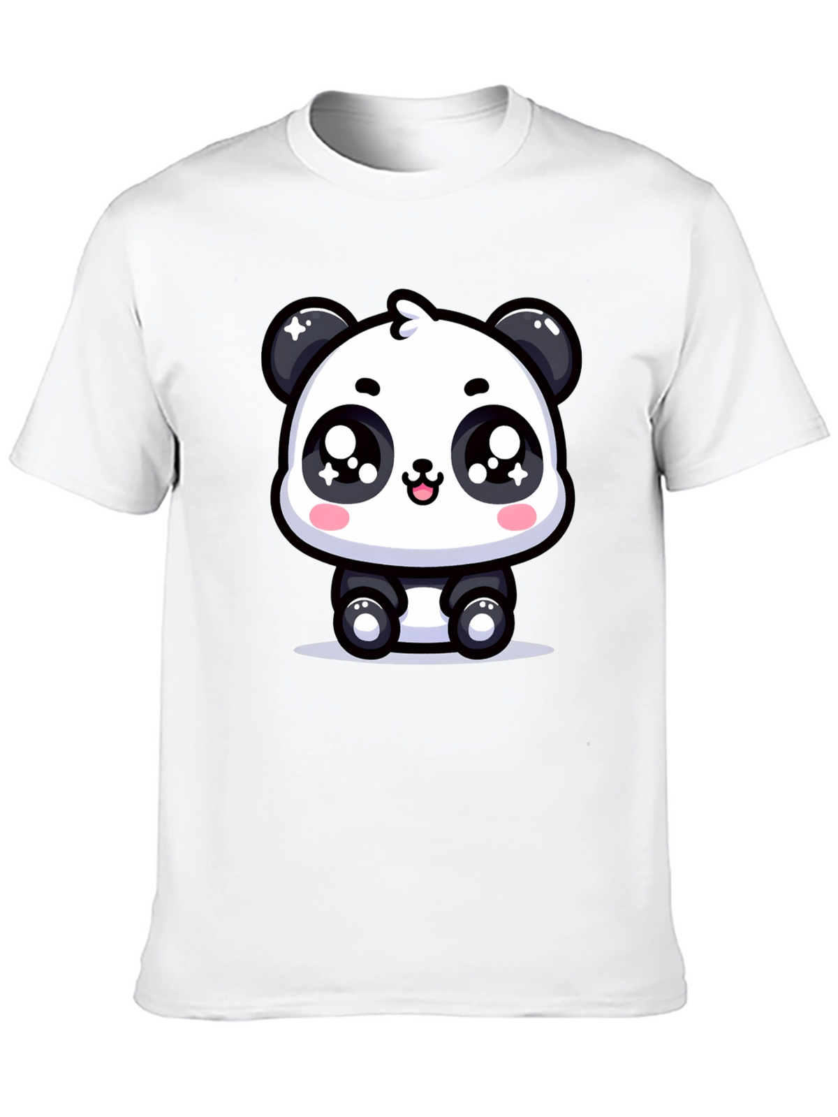 Cute Panda Graphic T-Shirt - Black