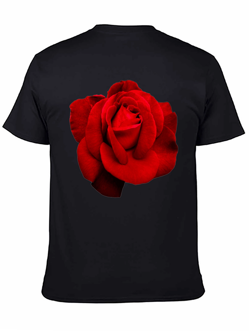 Red Rose Graphic Black T-Shirt