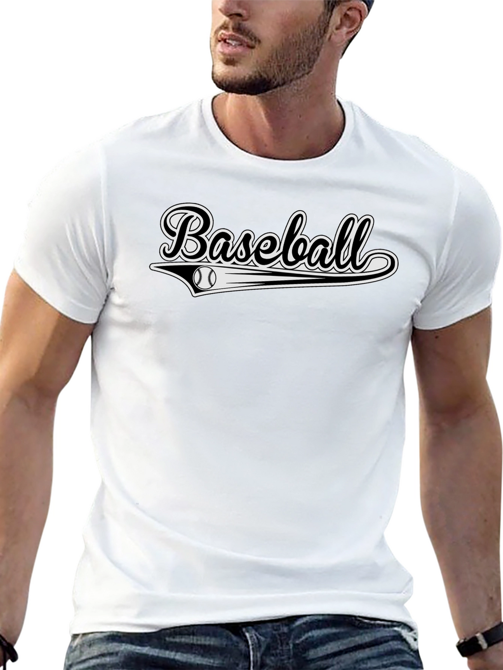 Black Baseball Graphic Tee - Stylish & Sporty