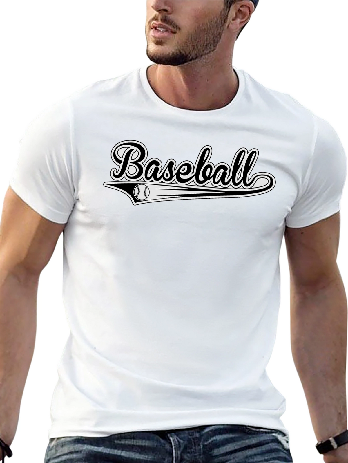 Black Baseball Graphic Tee - Stylish & Sporty