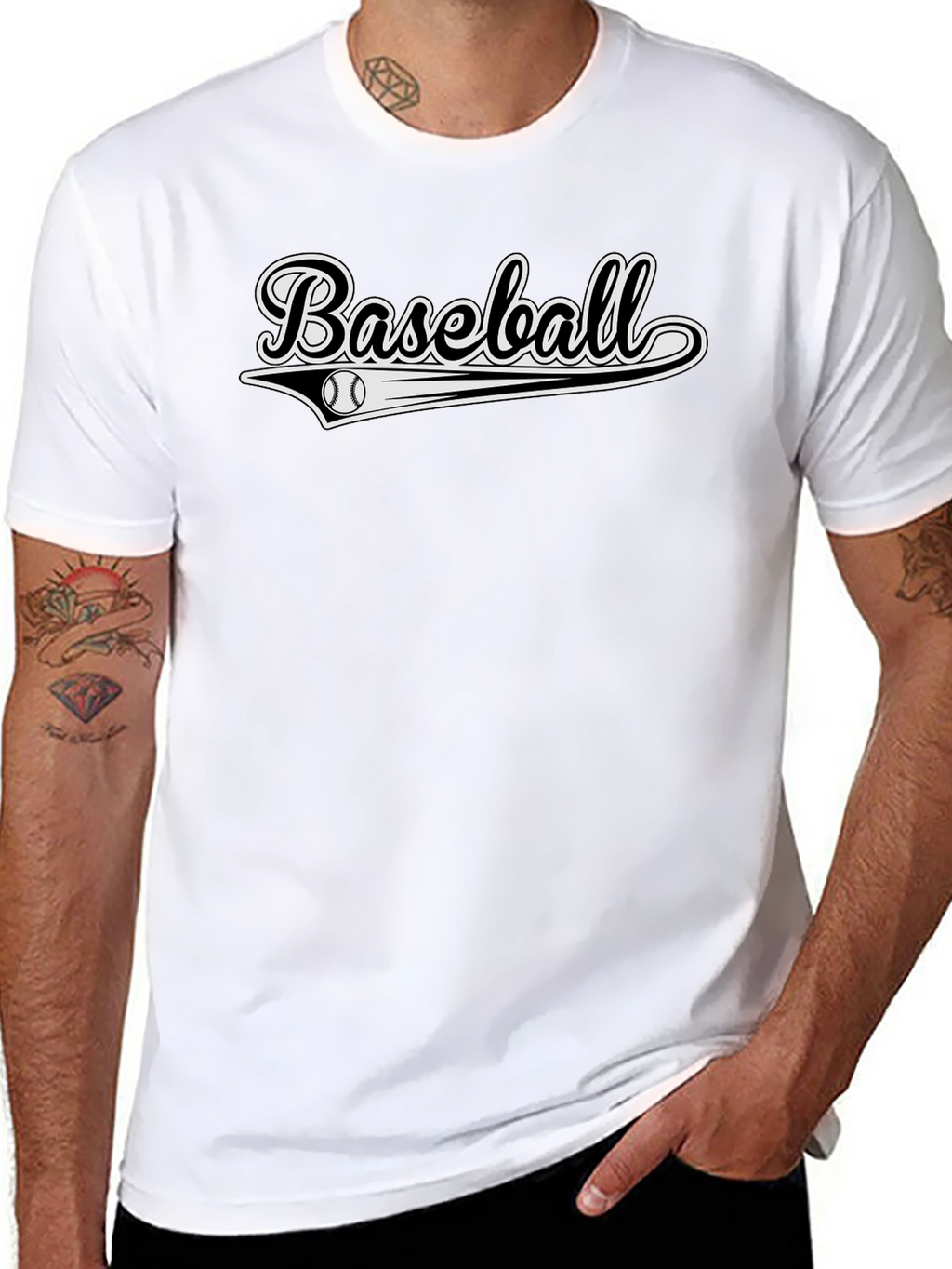 Black Baseball Graphic Tee - Stylish & Sporty