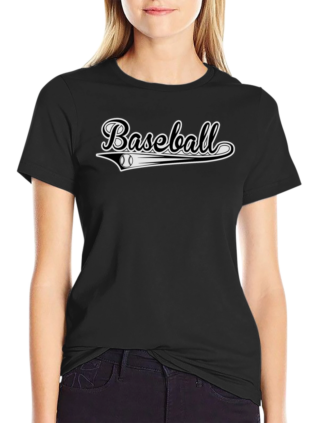 Black Baseball Graphic Tee - Stylish & Sporty