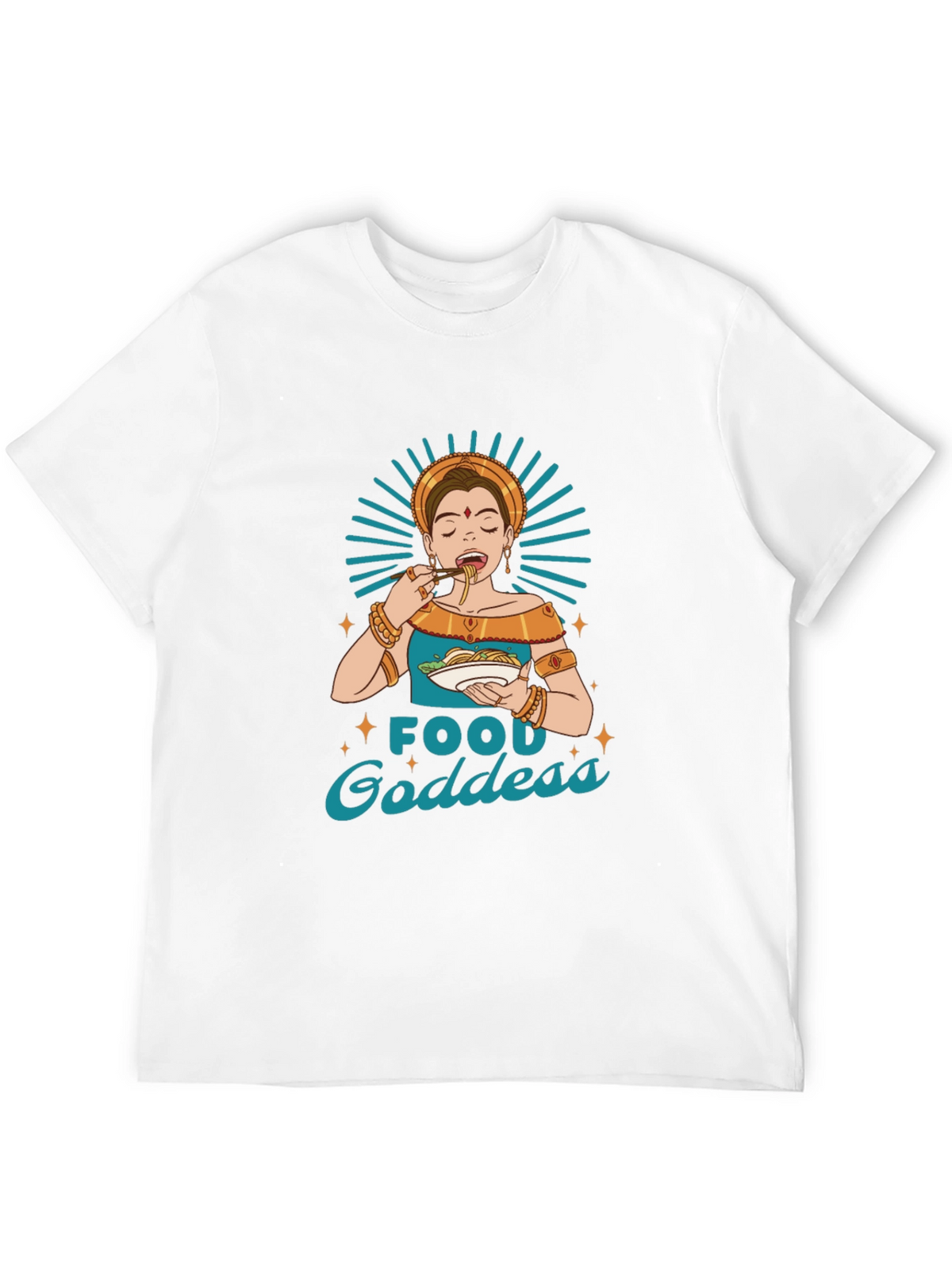 Food Goddess Graphic Tee - Black Cotton T-Shirt