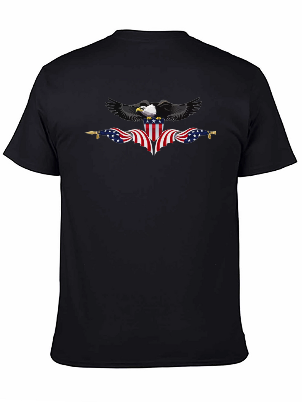 Patriotic Eagle Black T-Shirt - USA Pride