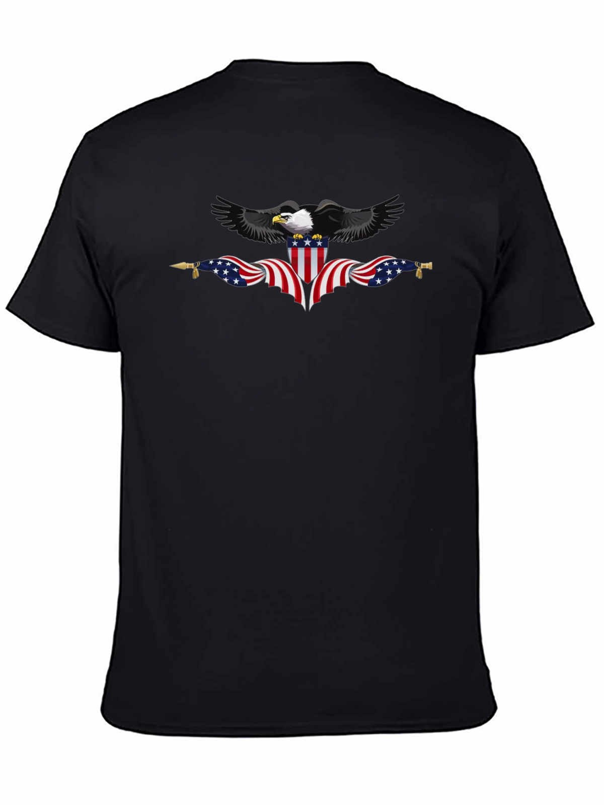 Patriotic Eagle Black T-Shirt - USA Pride