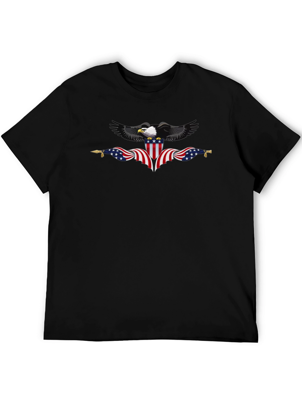 Patriotic Eagle Black T-Shirt - USA Pride