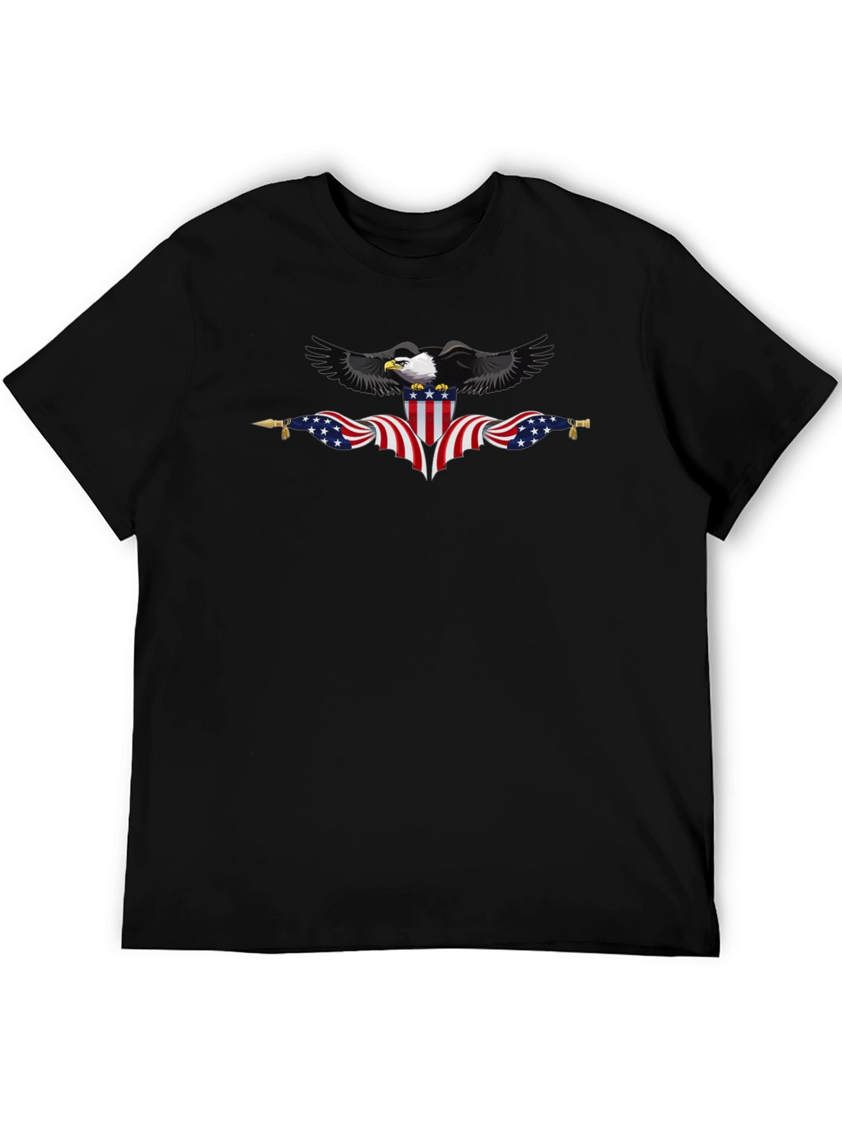 Patriotic Eagle Black T-Shirt - USA Pride