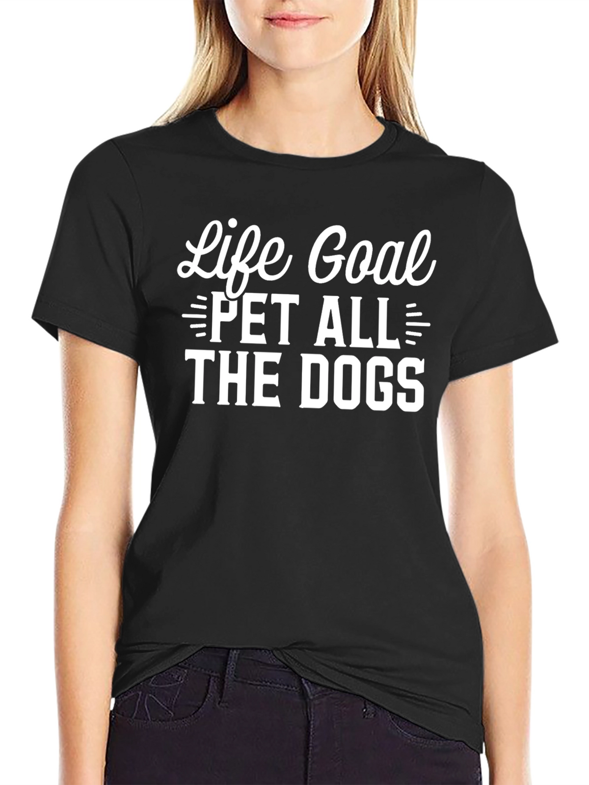 Life Goal Pet All The Dogs Black T-Shirt