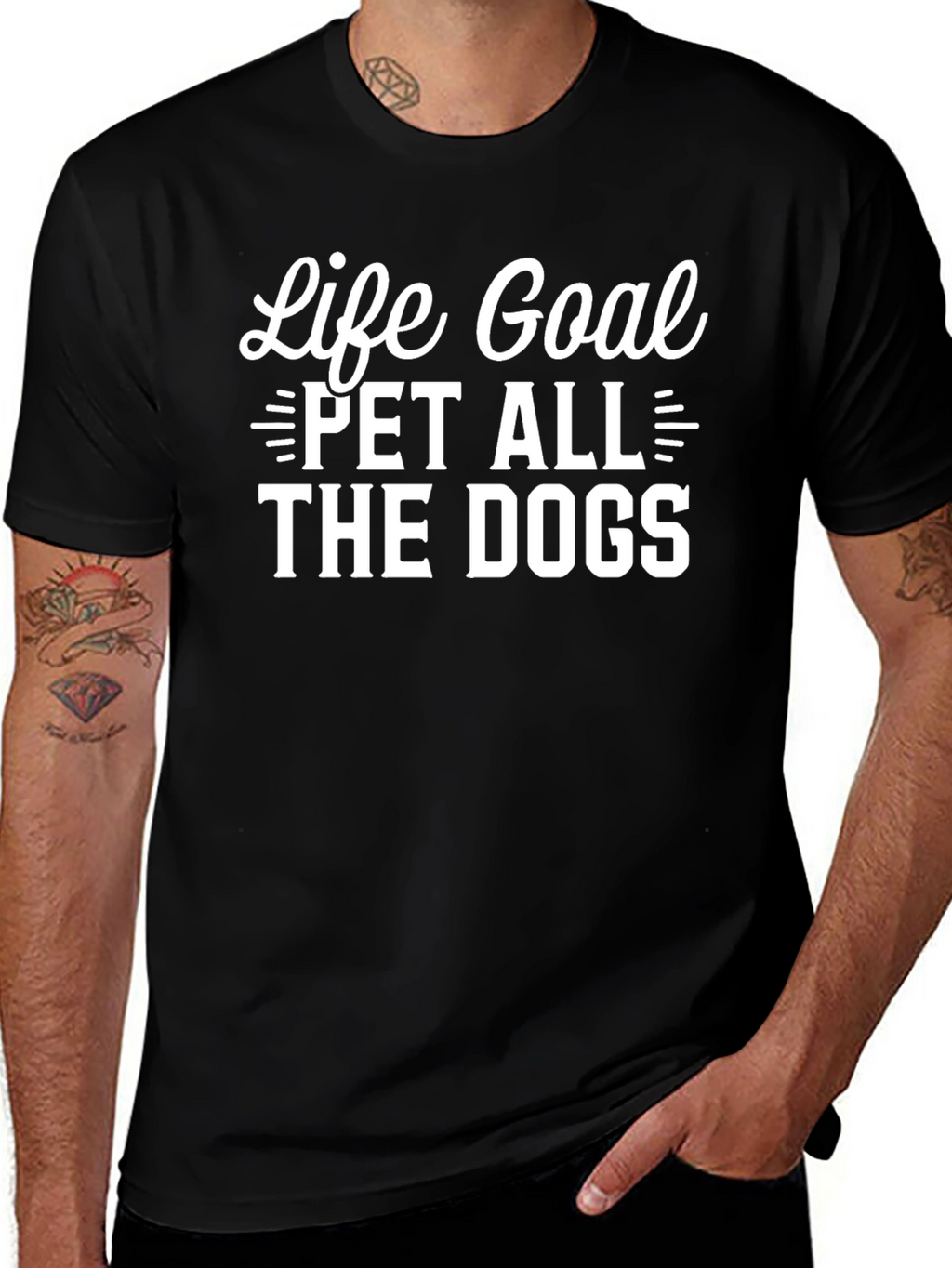 Life Goal Pet All The Dogs Black T-Shirt
