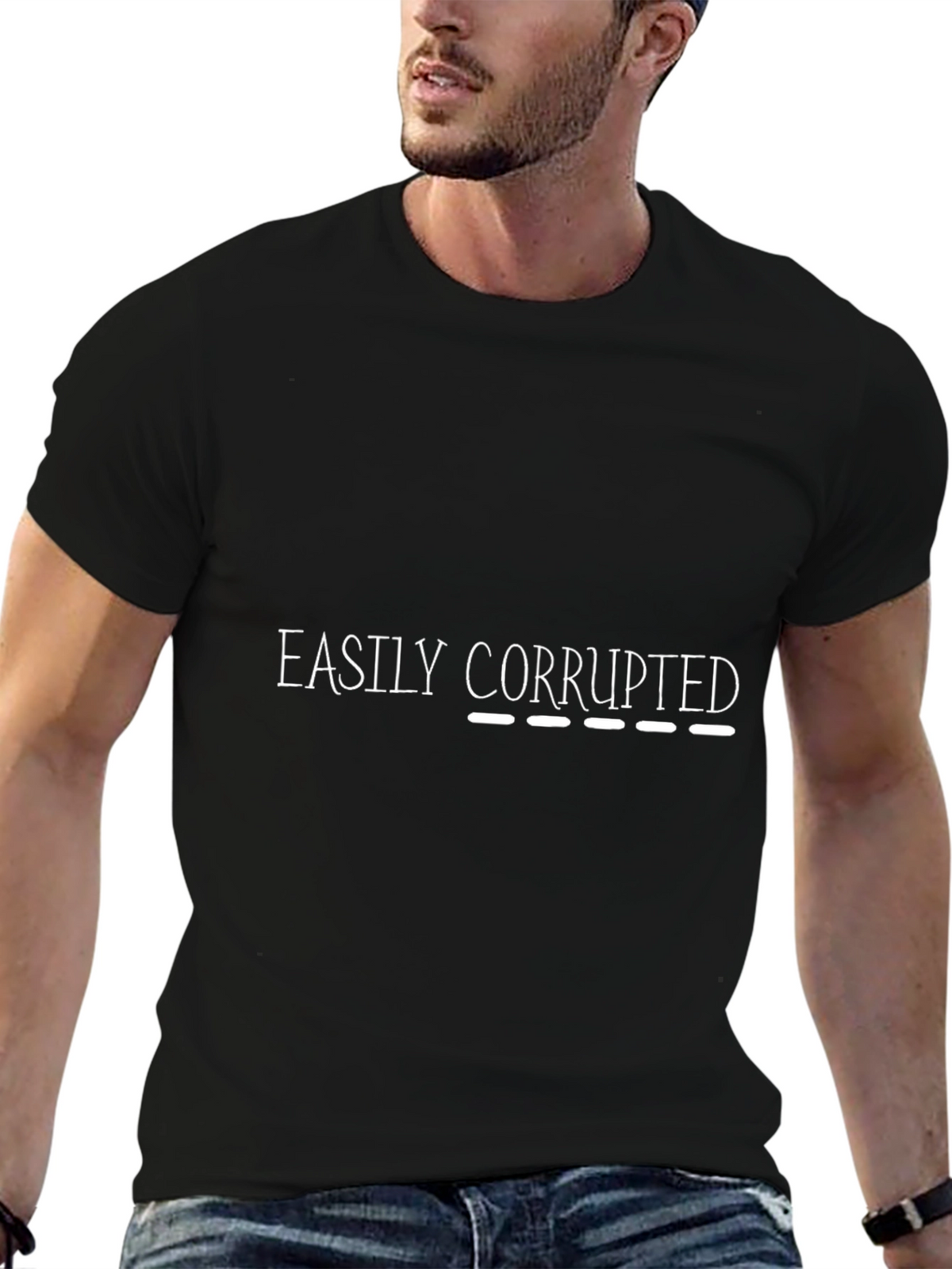 Easily Corrupted Humor Graphic T-Shirt