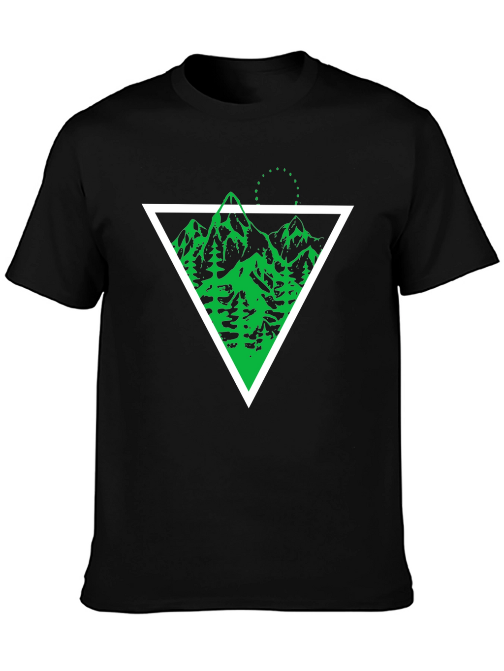 Geometric Mountain Graphic Tee - Black