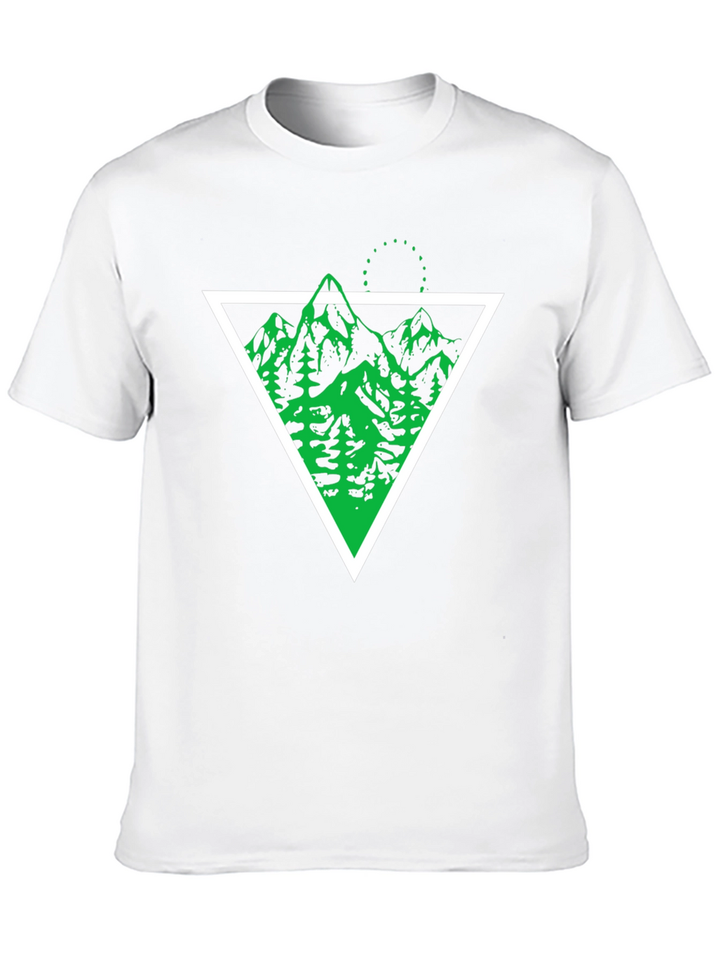 Geometric Mountain Graphic Tee - Black