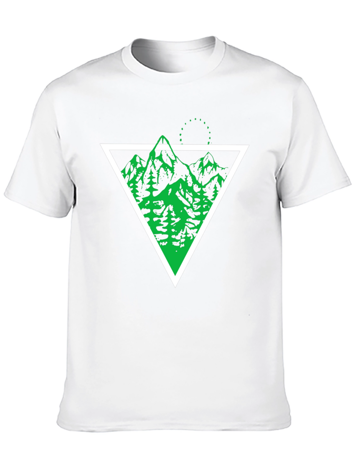 Geometric Mountain Graphic Tee - Black