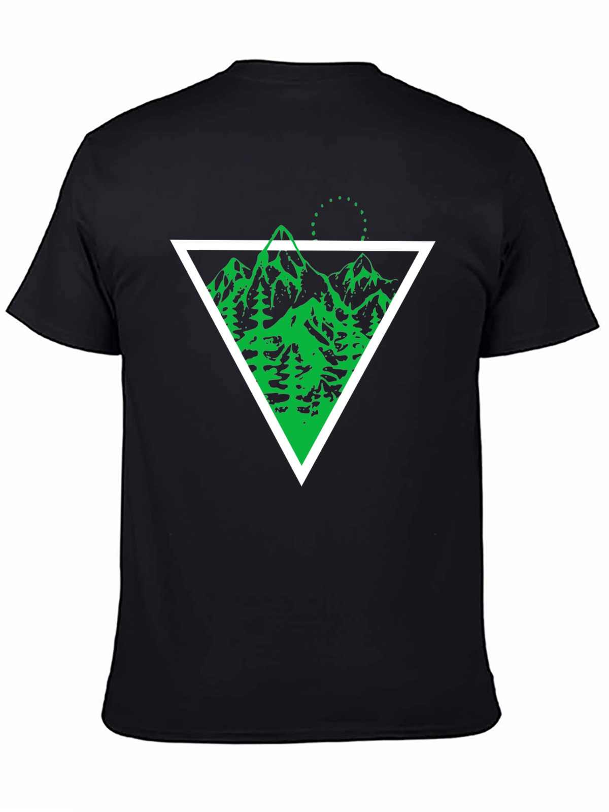 Geometric Mountain Graphic Tee - Black