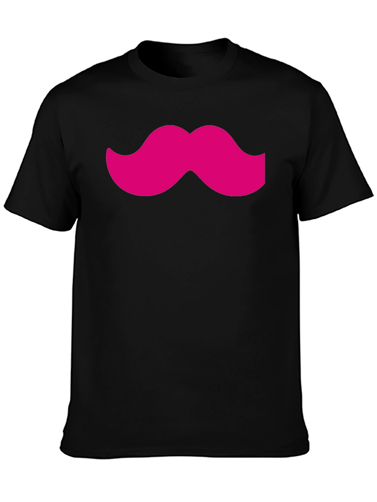 Pink Mustache Black Tee