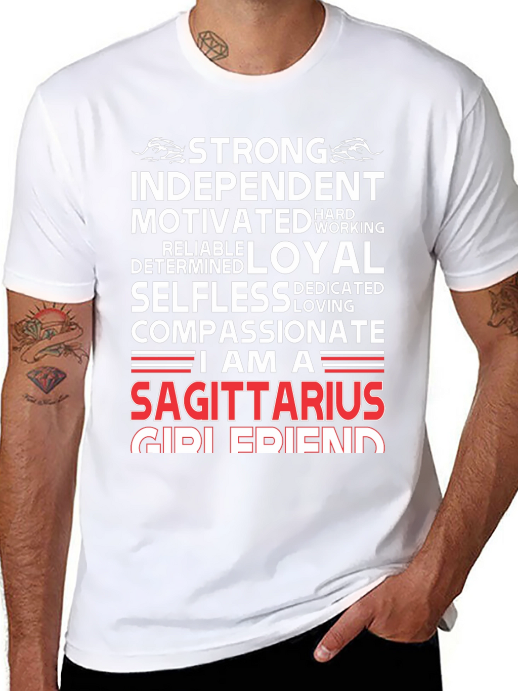Sagittarius Zodiac T-Shirt - Strong Independent Loyal