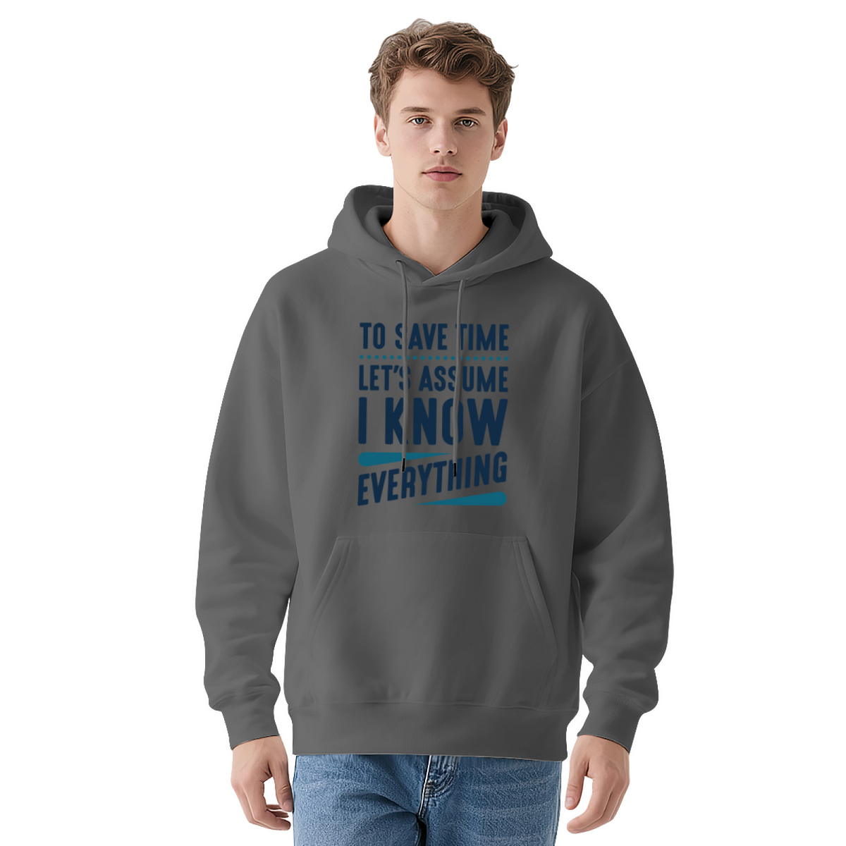 "TO SAVE TIME," Statement Pullover