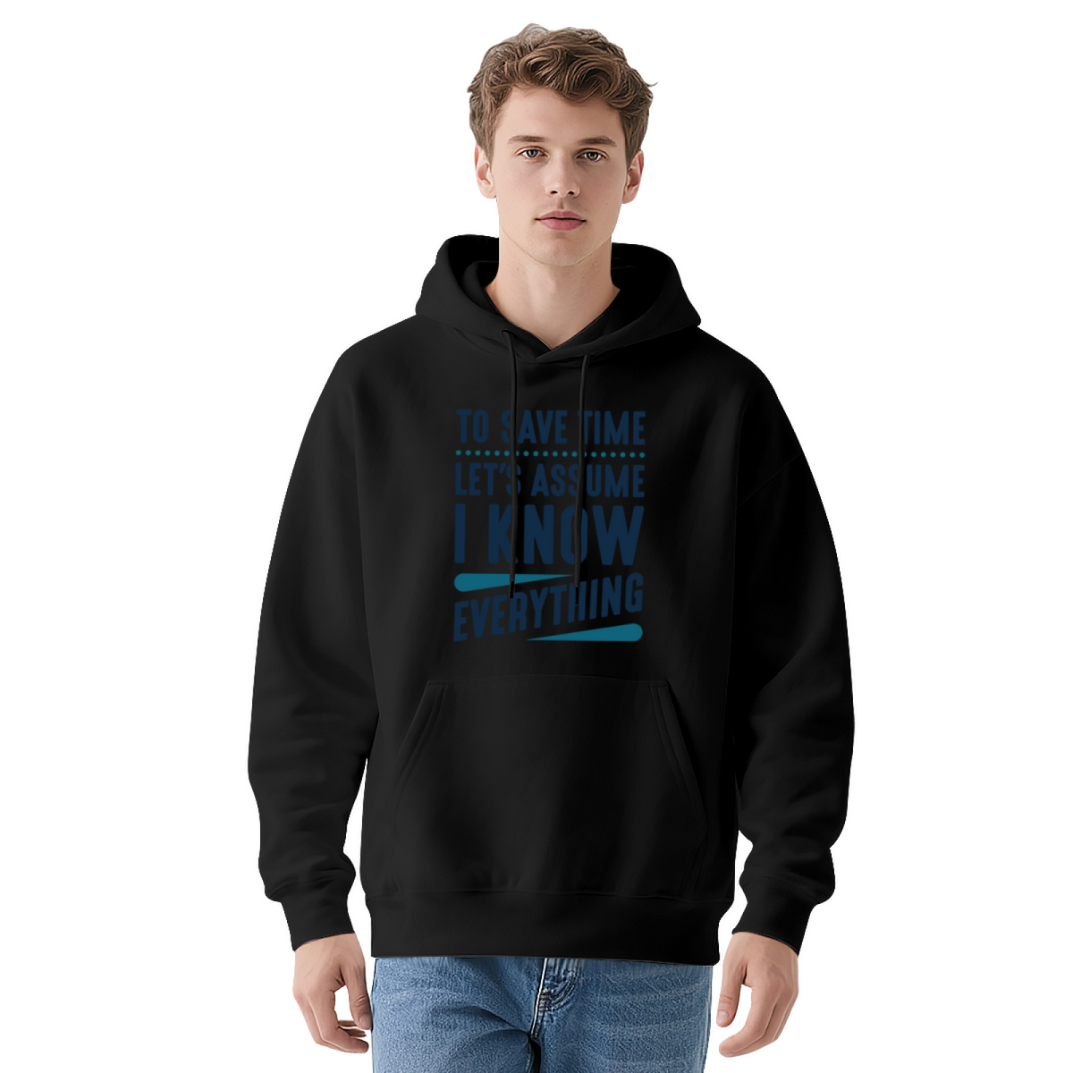 "TO SAVE TIME," Statement Pullover