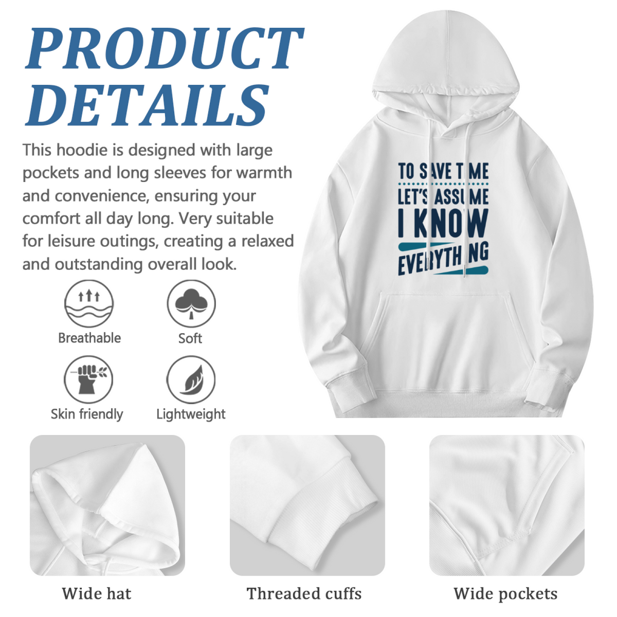 "TO SAVE TIME," Statement Pullover