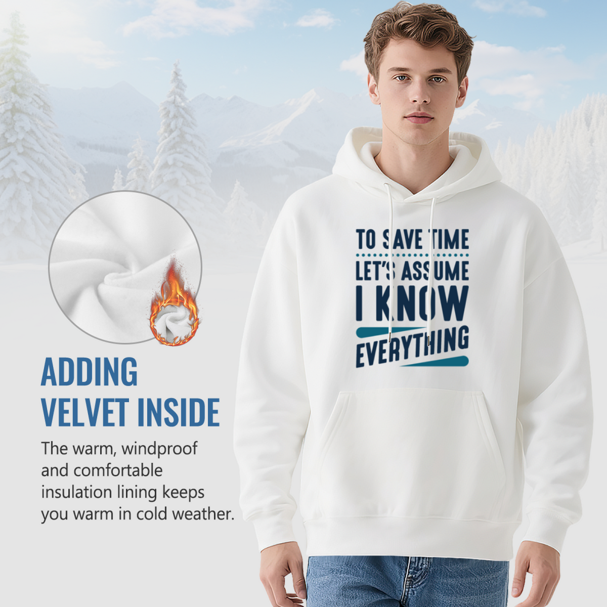"TO SAVE TIME," Statement Pullover