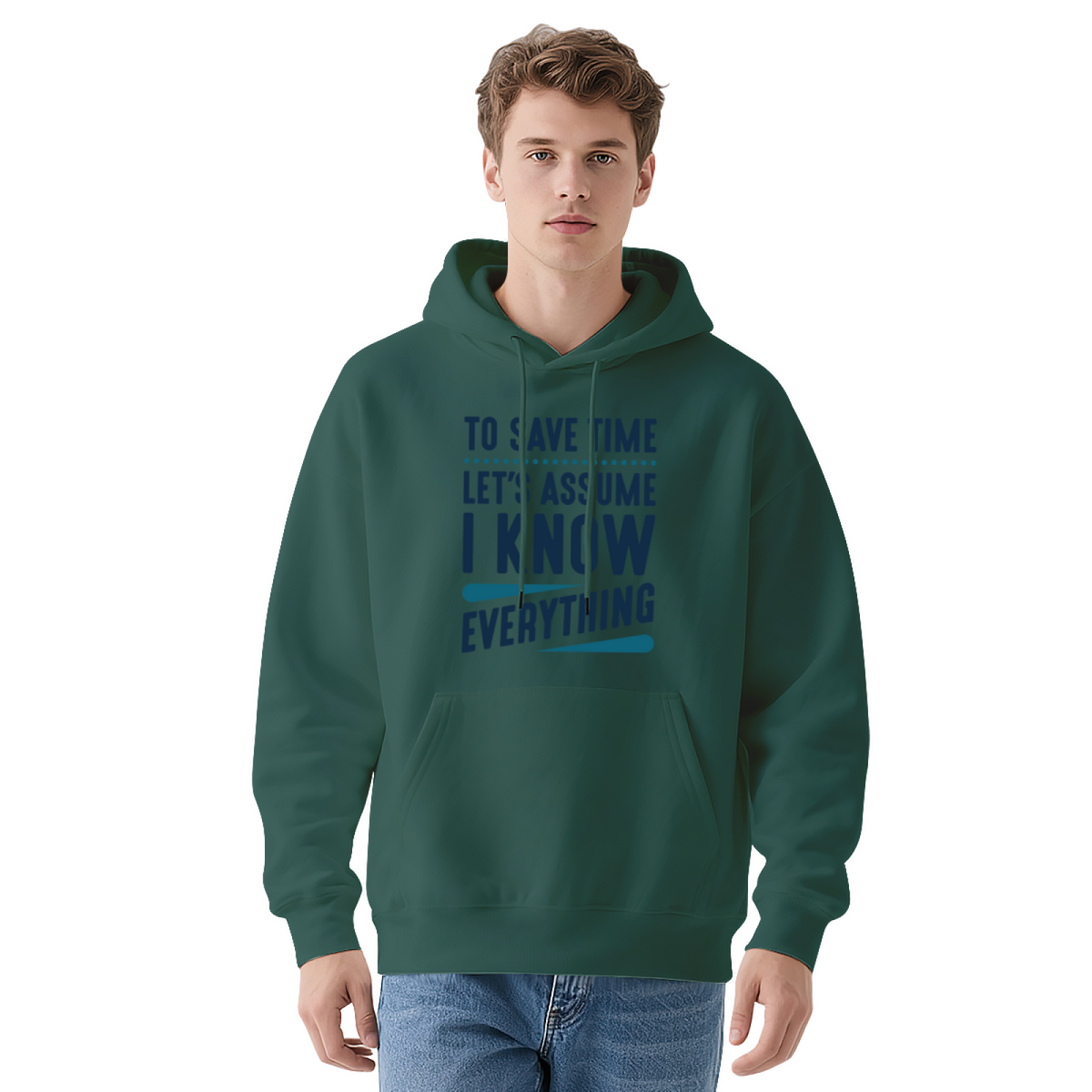 "TO SAVE TIME," Statement Pullover