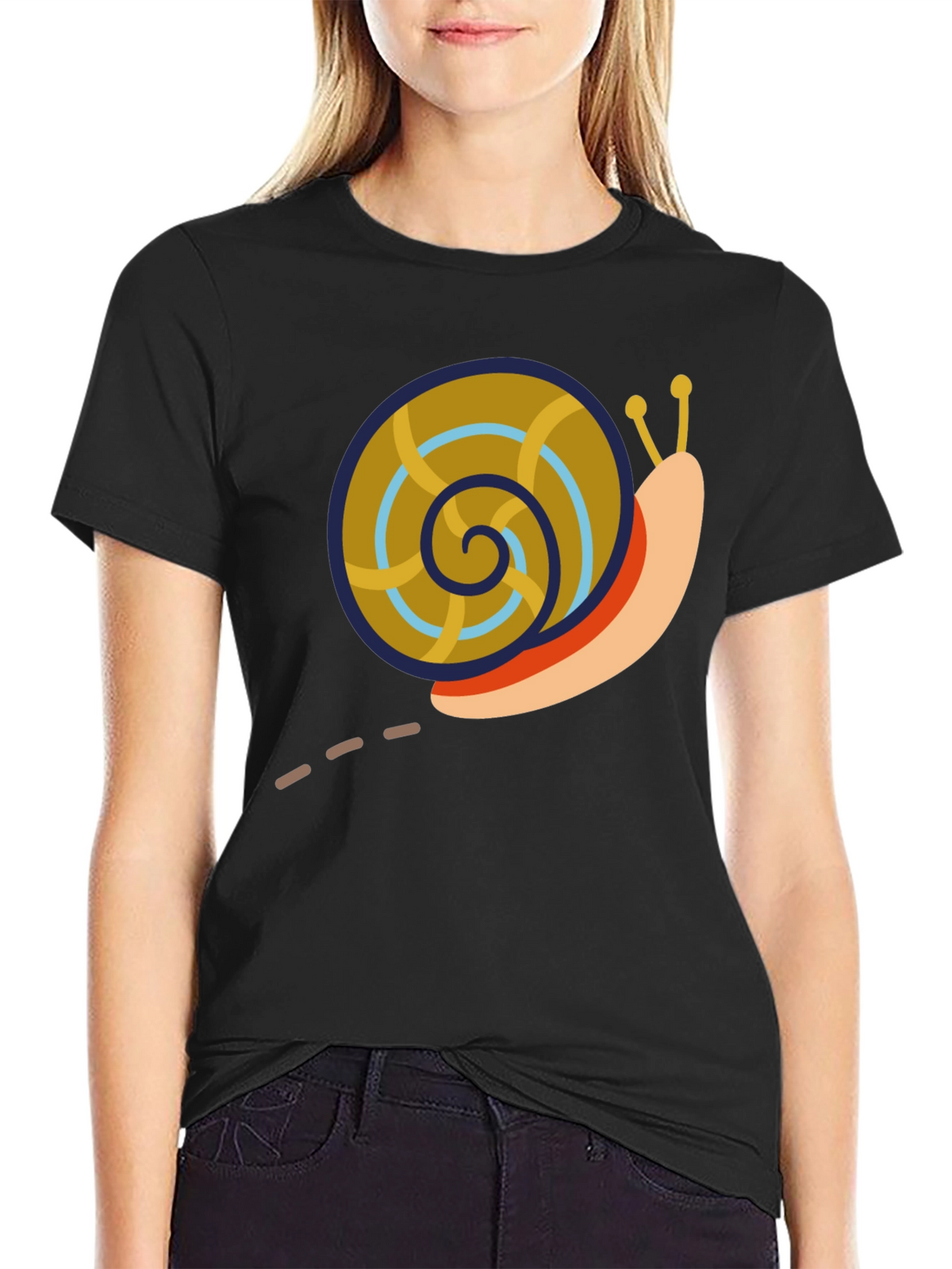 Snail Graphic Black T-Shirt