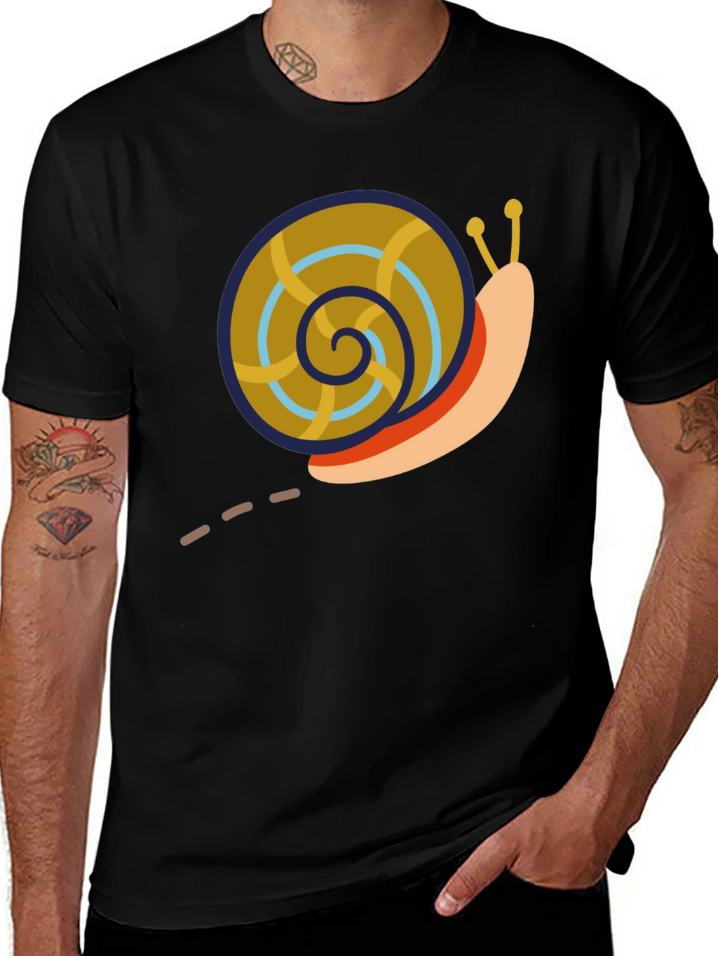 Snail Graphic Black T-Shirt