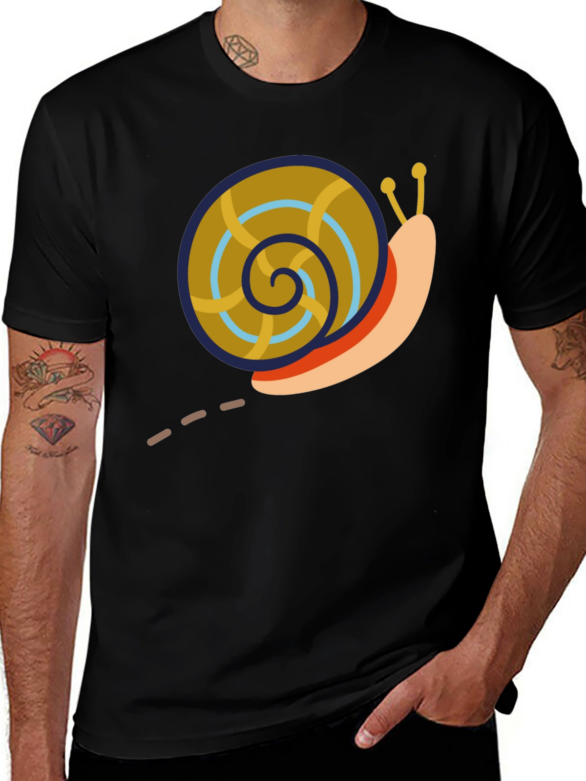 Snail Graphic Black T-Shirt