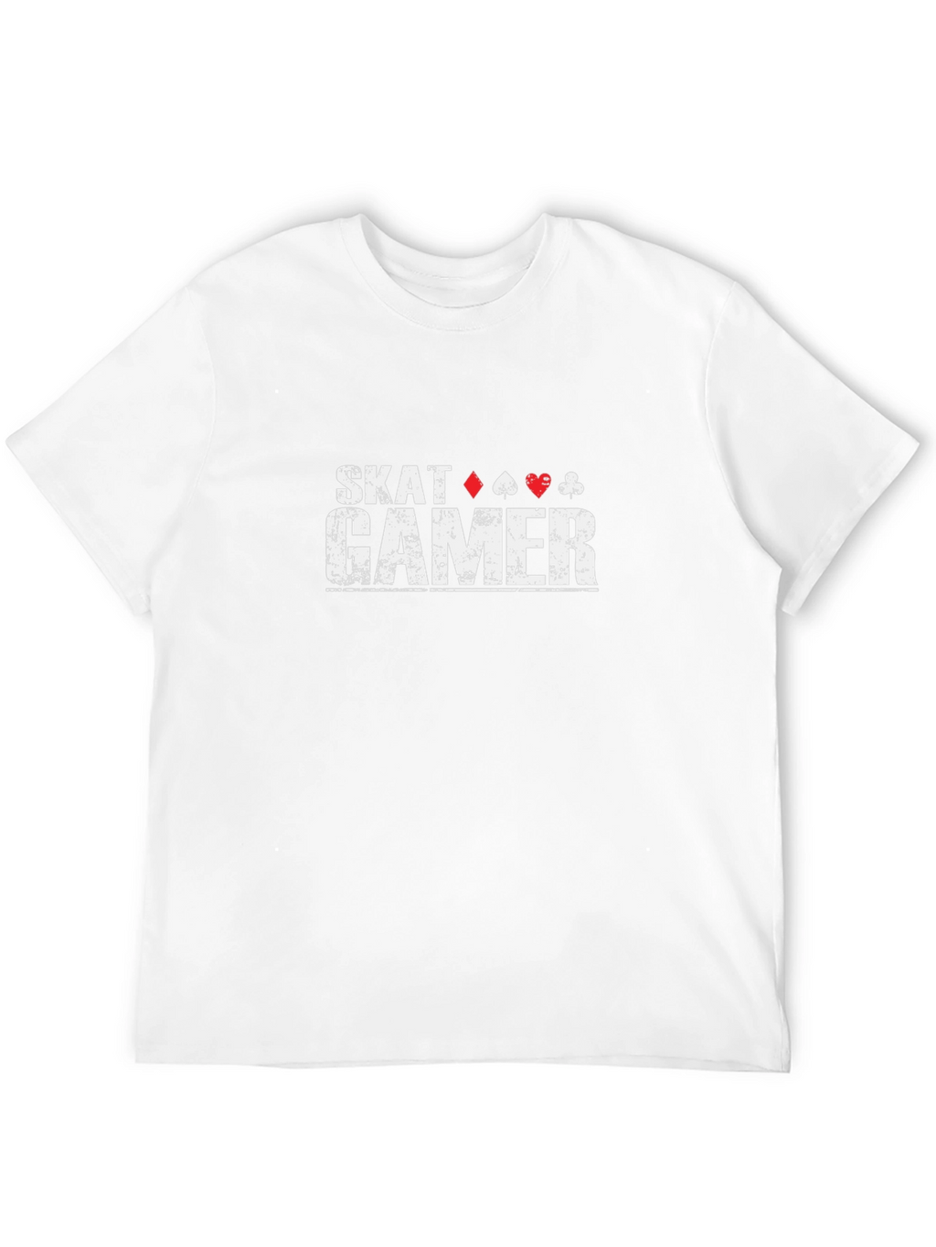Skat Gamer Black T-Shirt - Poker Card Suits Design