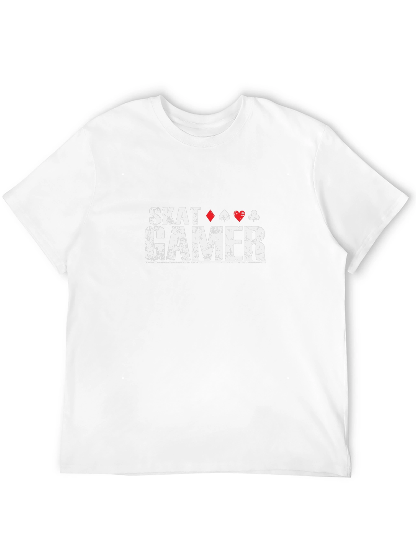 Skat Gamer Black T-Shirt - Poker Card Suits Design