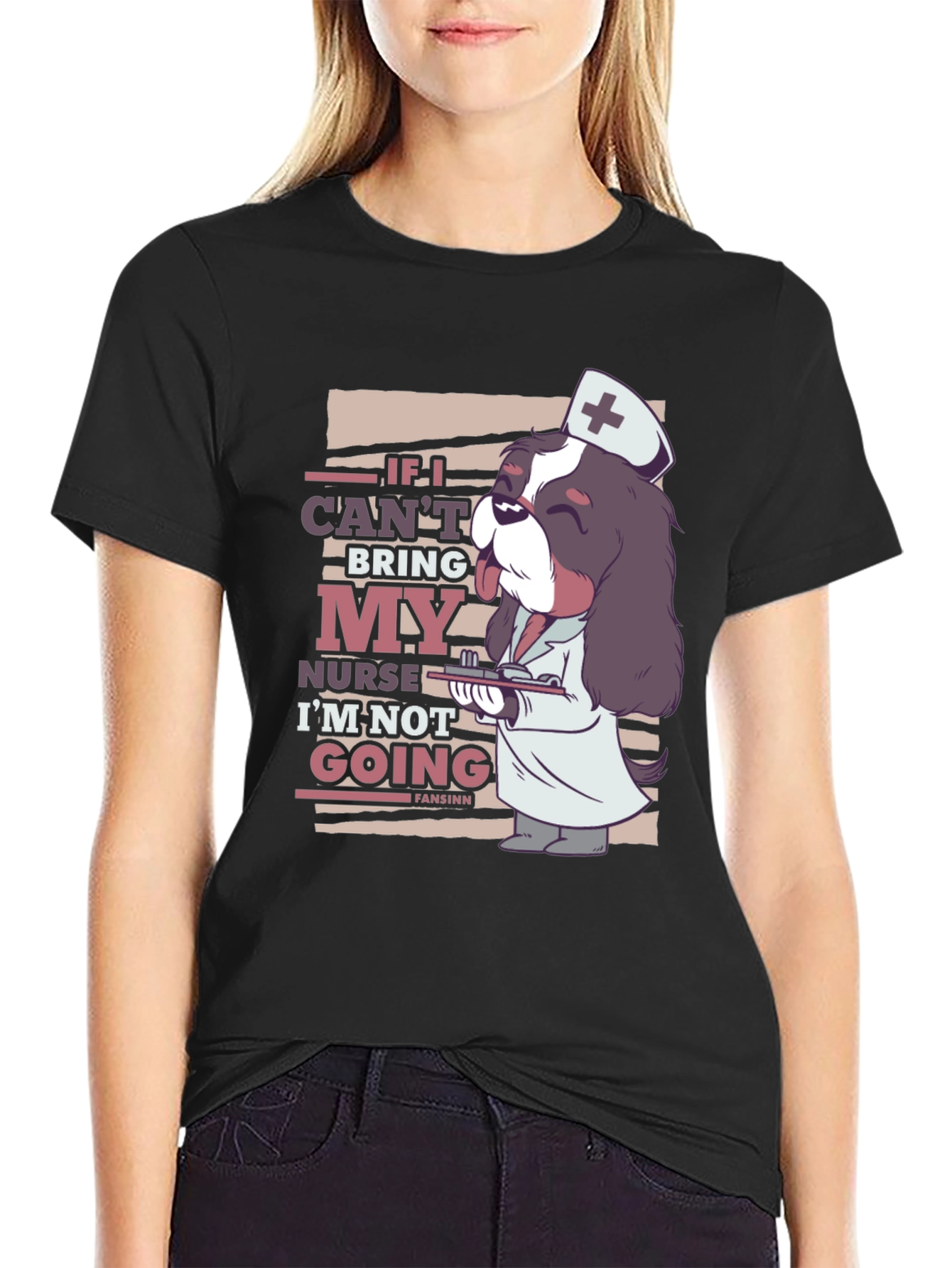 Funny Nurse Dog T-Shirt - Cute Canine Medical Humor