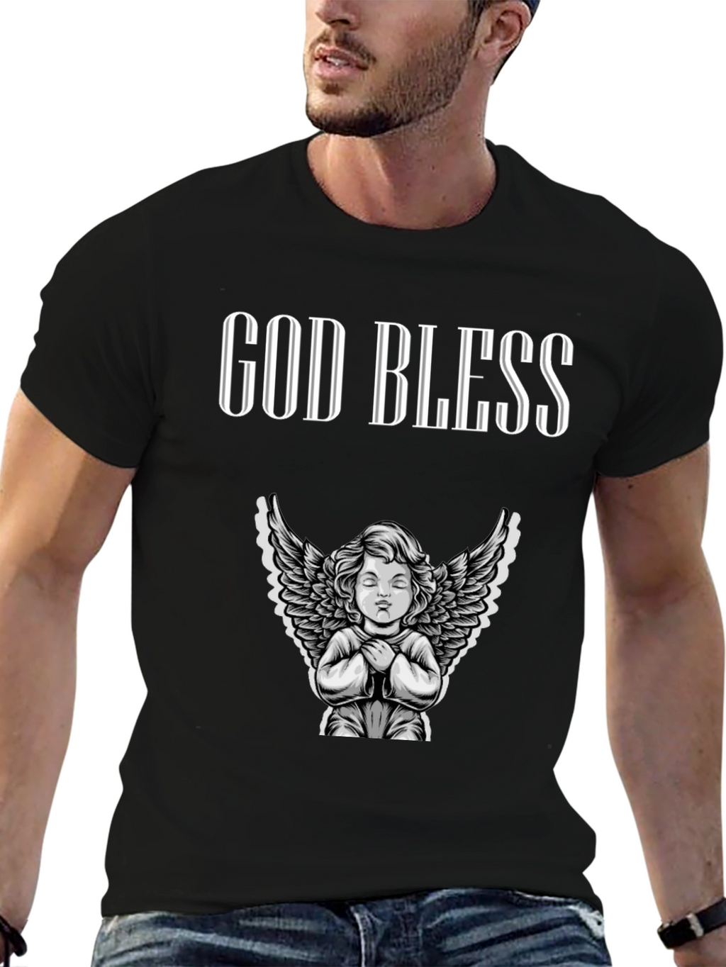 God Bless Angel Graphic T-Shirt - Unisex
