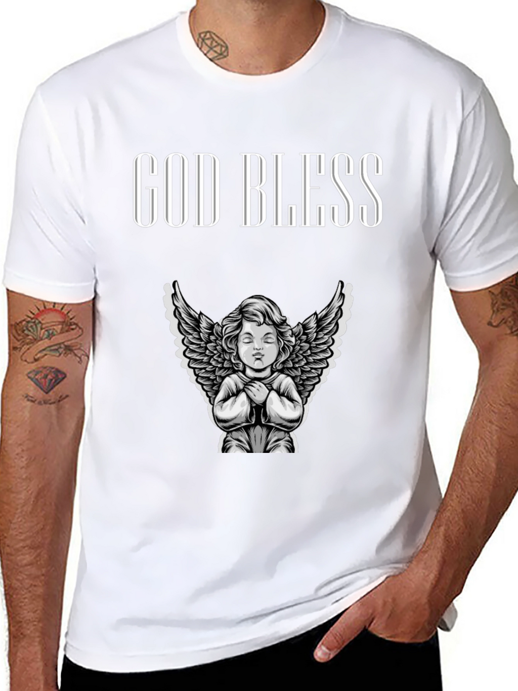 God Bless Angel Graphic T-Shirt - Unisex