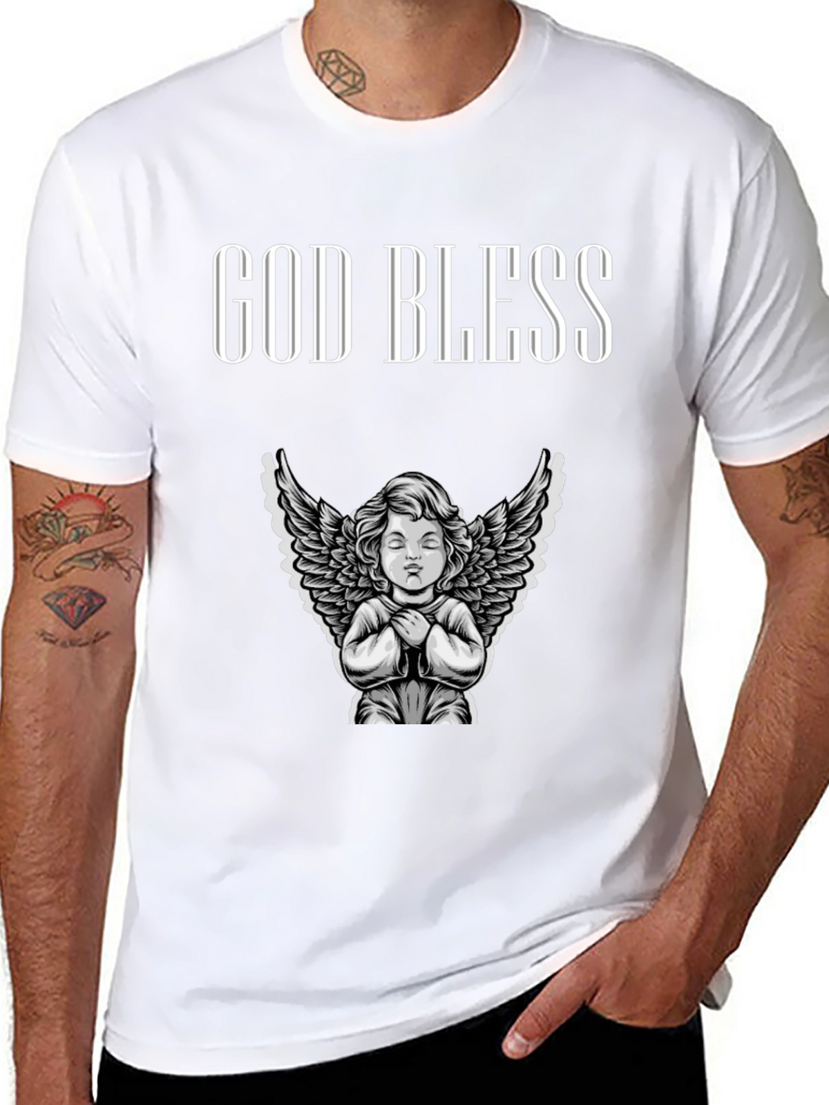 God Bless Angel Graphic T-Shirt - Unisex