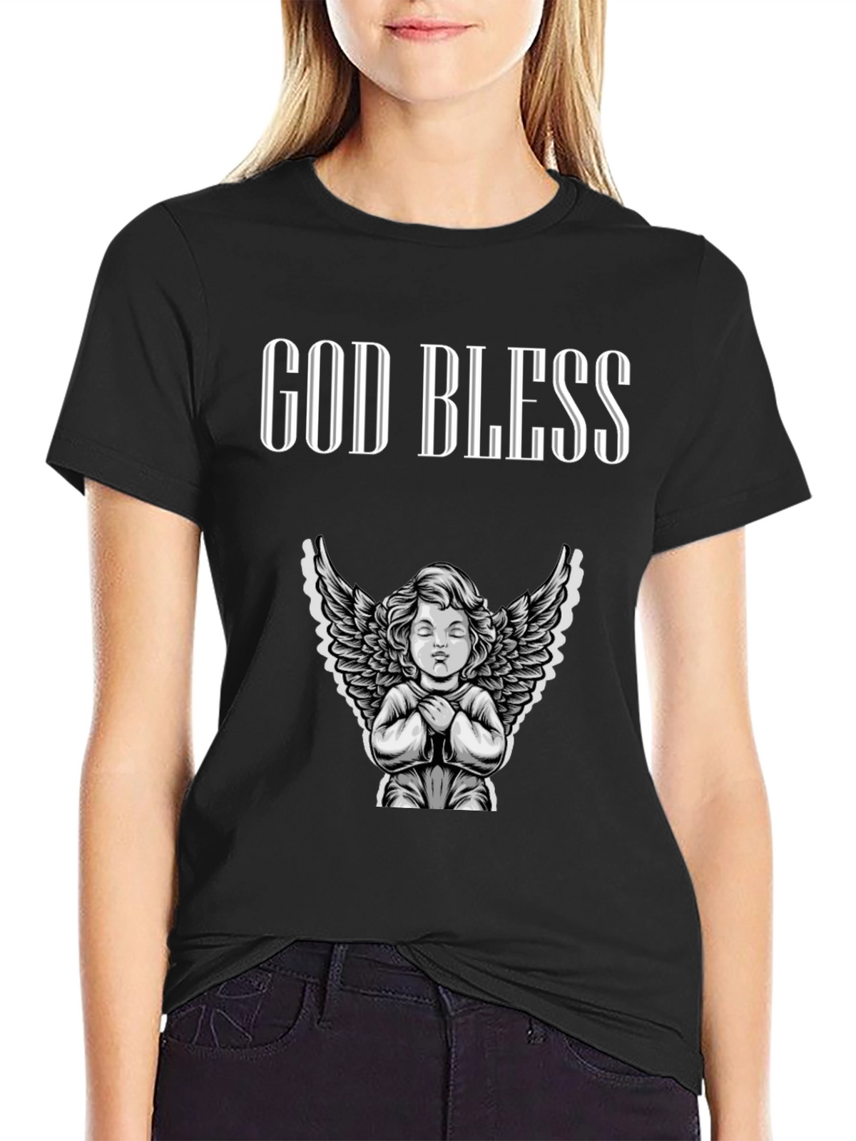 God Bless Angel Graphic T-Shirt - Unisex