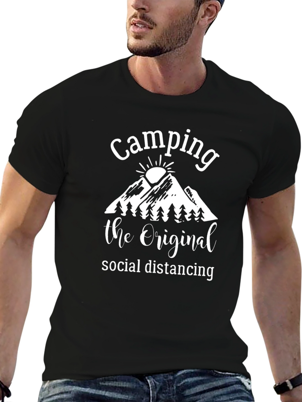 Camping The Original Social Distancing Graphic Tee