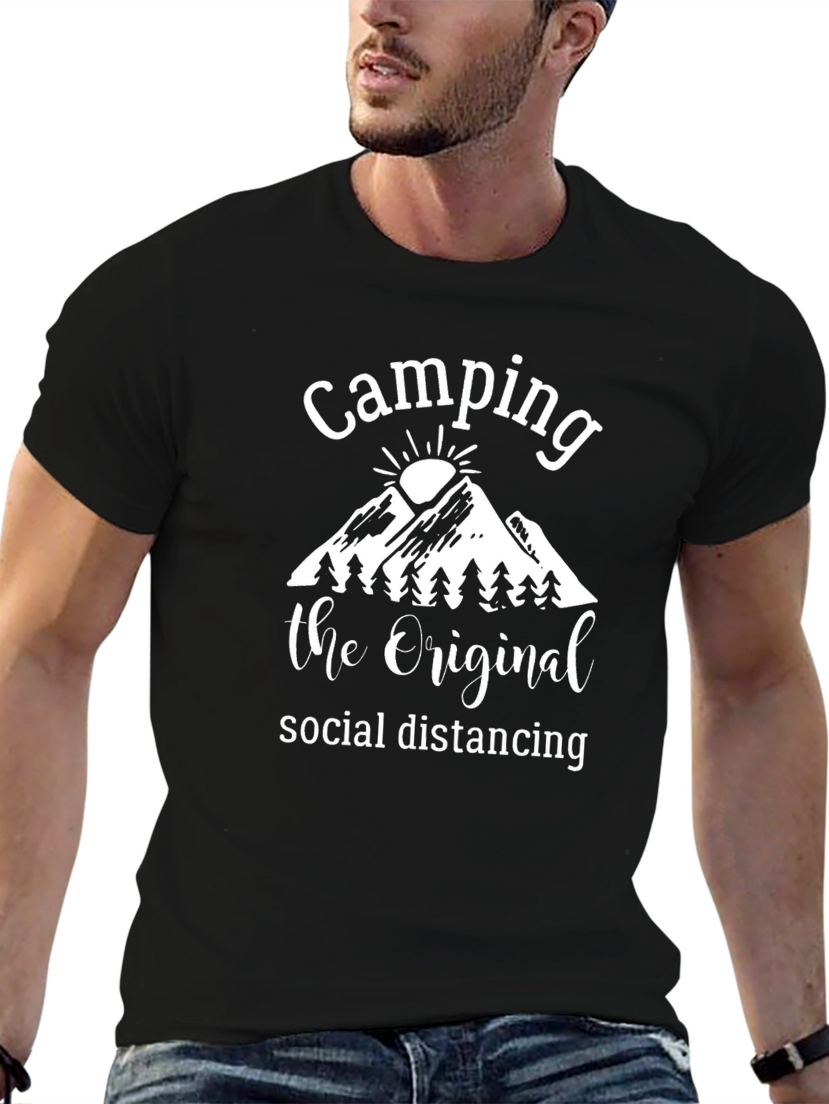 Camping The Original Social Distancing Graphic Tee