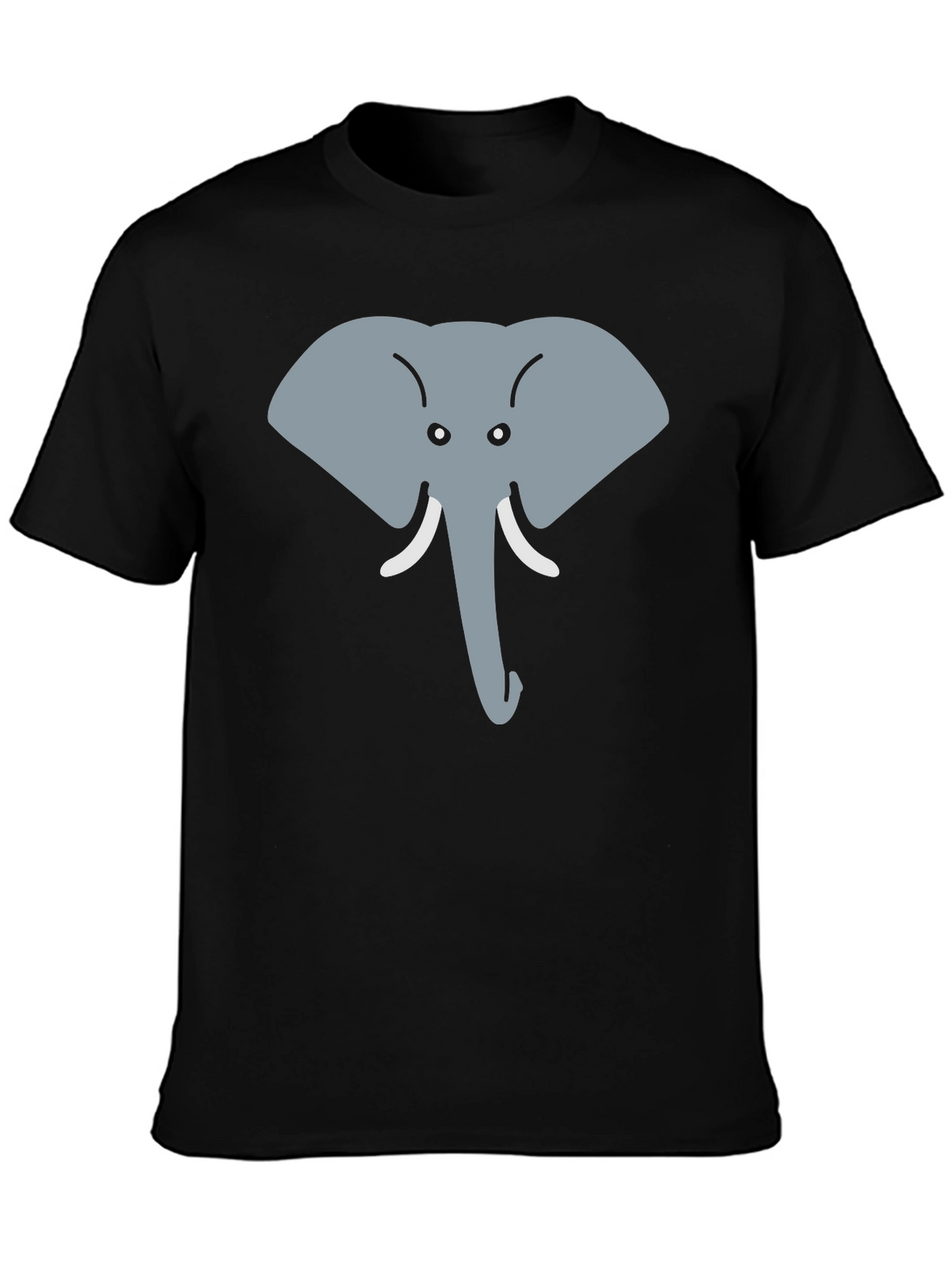 Elephant Face Graphic Tee - Cute Animal Design