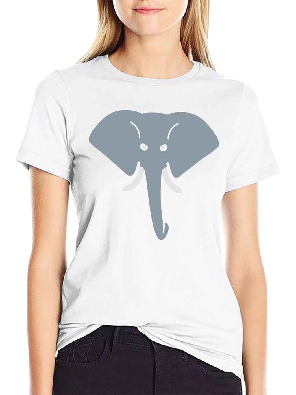 Elephant Face Graphic Tee - Cute Animal Design