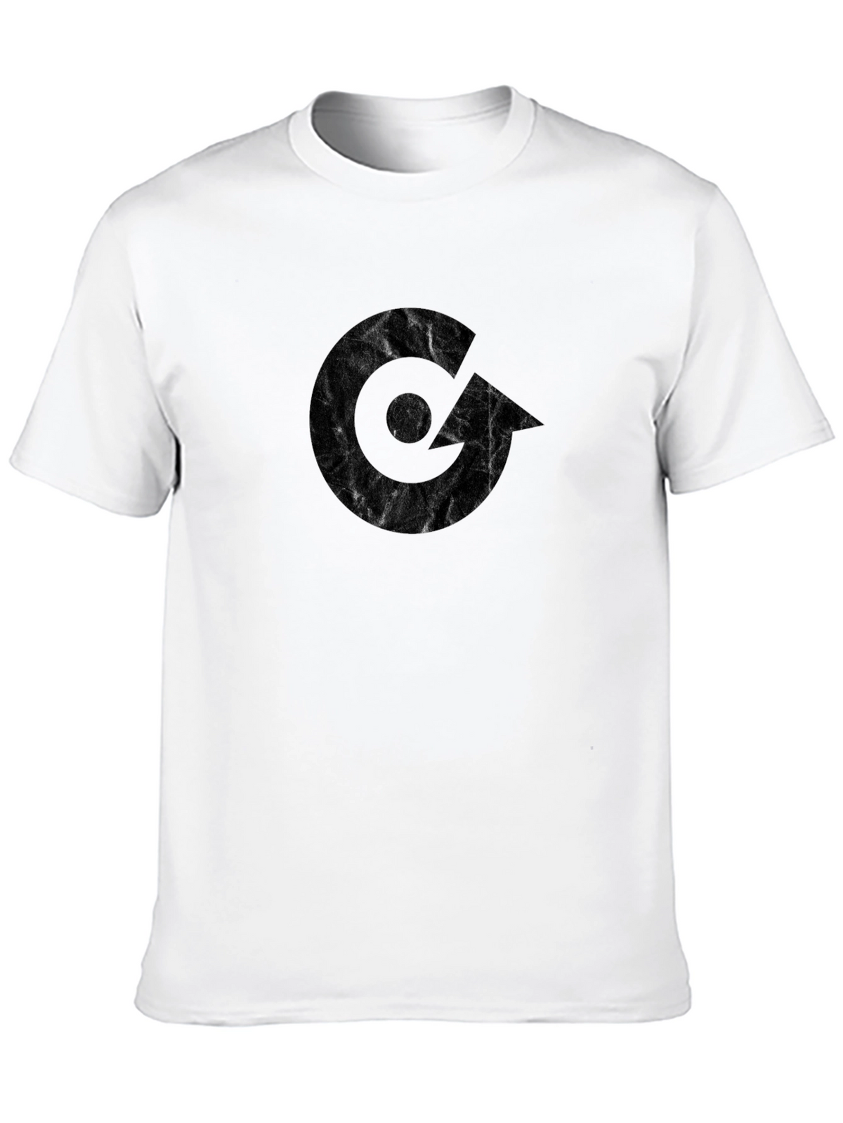 Mens Black Graphic Tee - Modern Letter Design