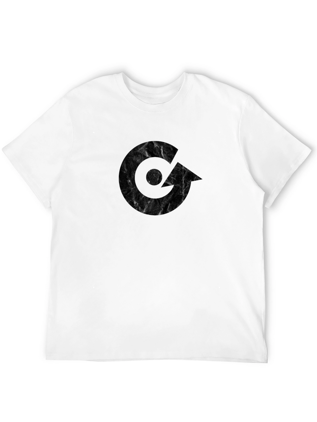 Mens Black Graphic Tee - Modern Letter Design