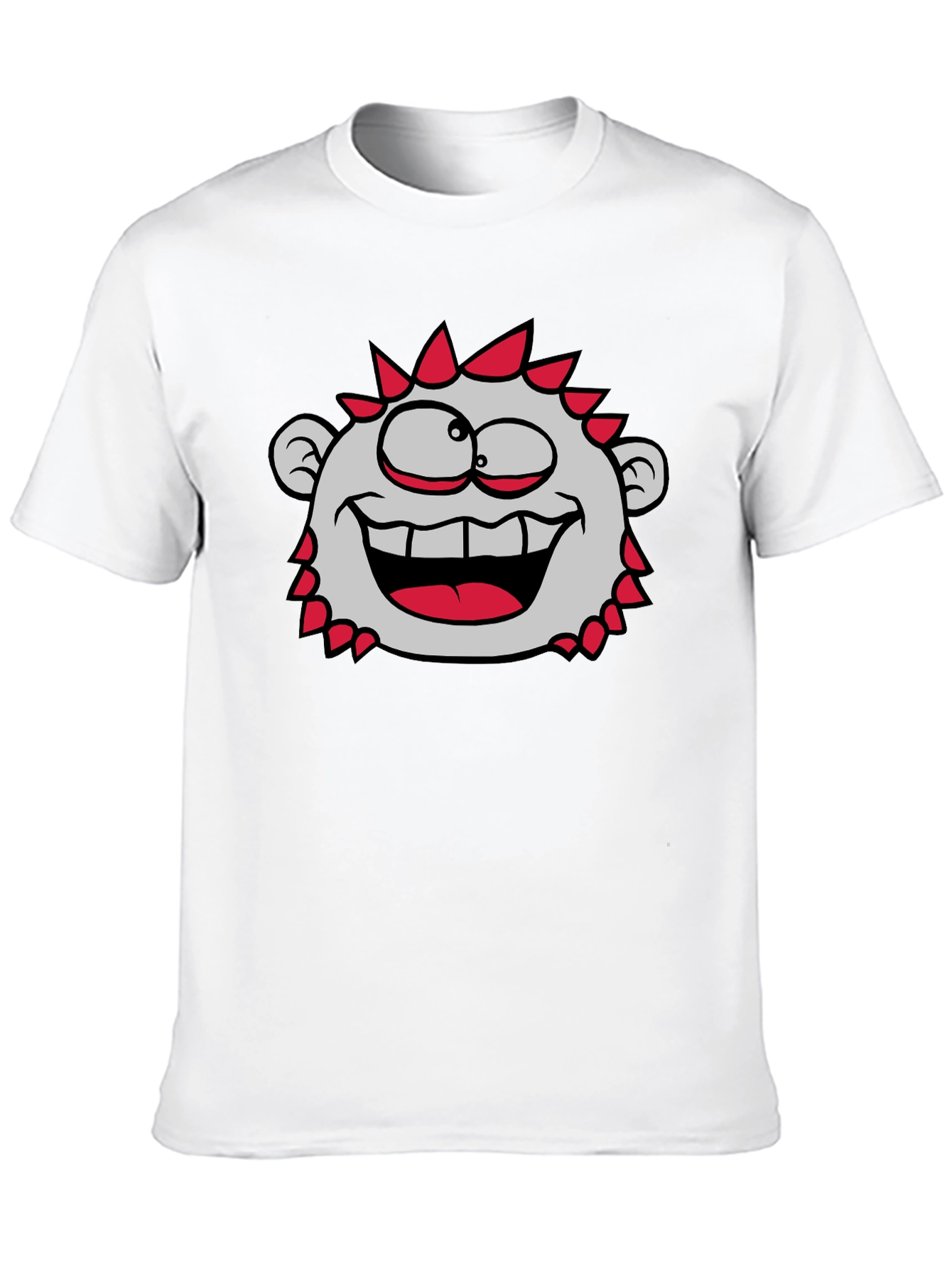 Fun Cartoon Character T-Shirt - Black Crew Neck Tee