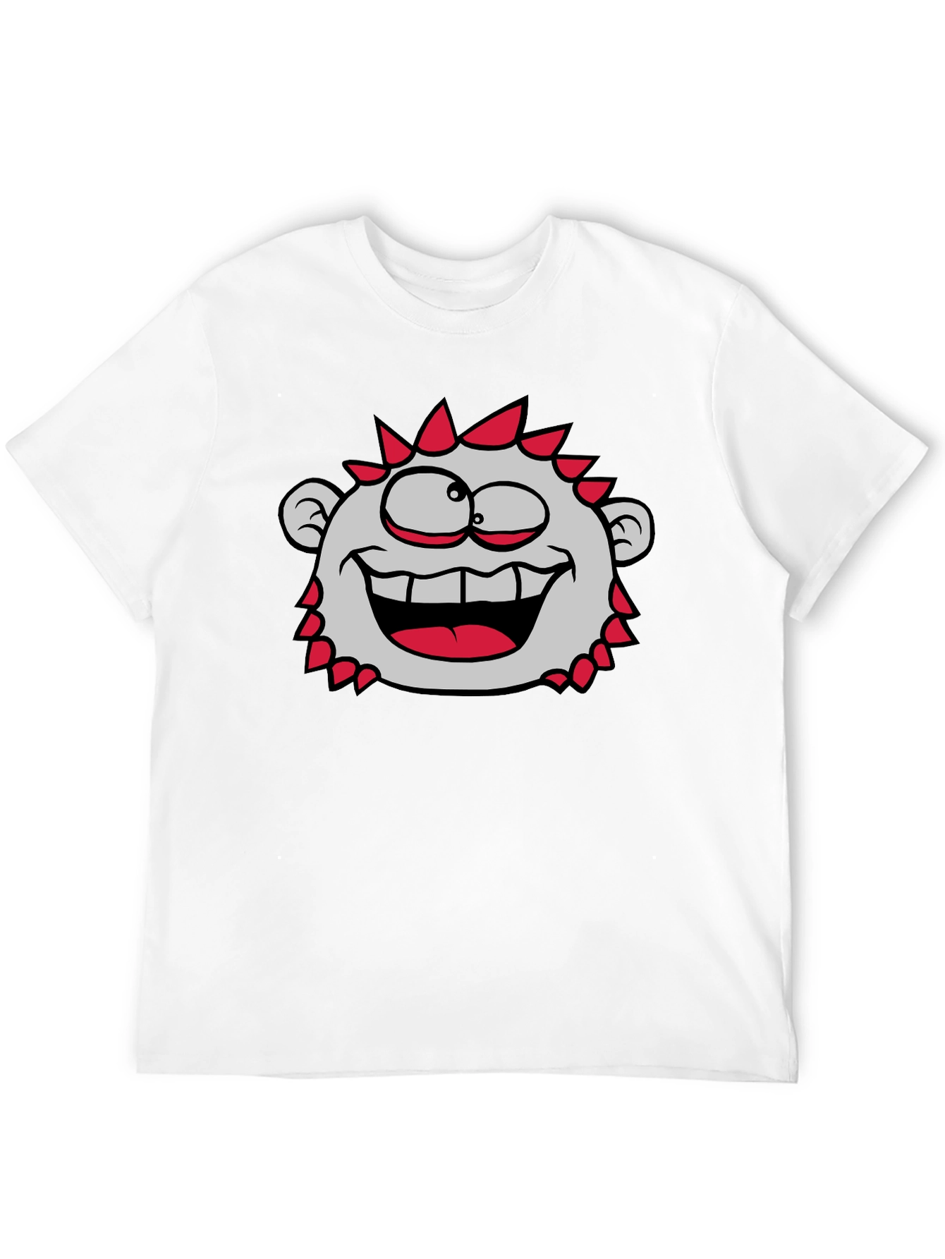 Fun Cartoon Character T-Shirt - Black Crew Neck Tee