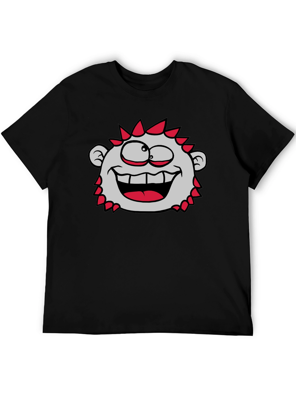 Fun Cartoon Character T-Shirt - Black Crew Neck Tee