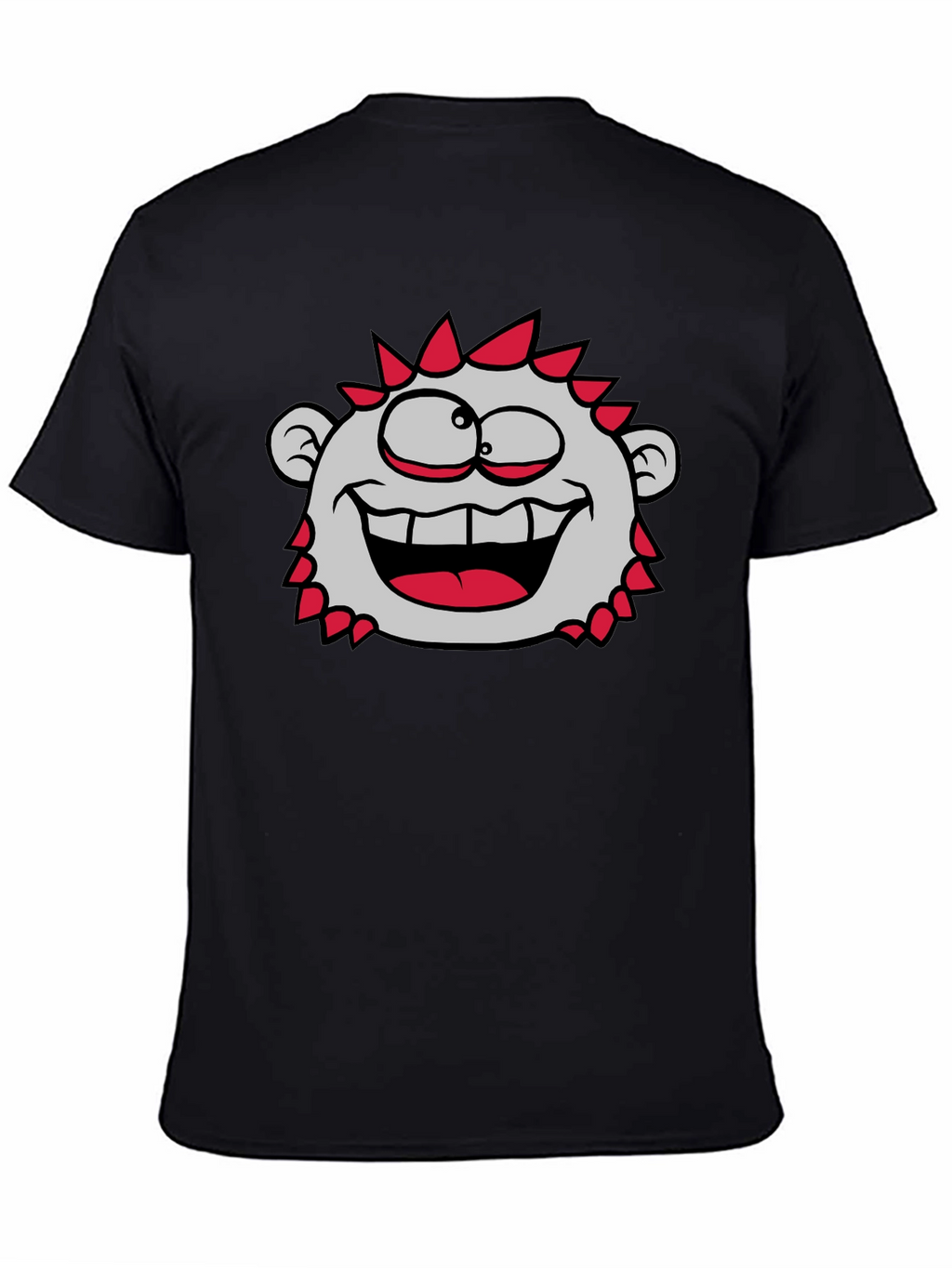 Fun Cartoon Character T-Shirt - Black Crew Neck Tee