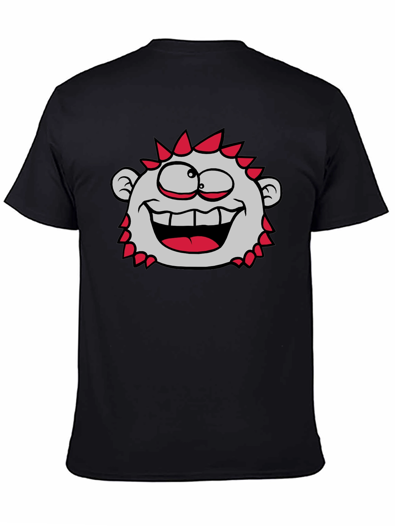 Fun Cartoon Character T-Shirt - Black Crew Neck Tee