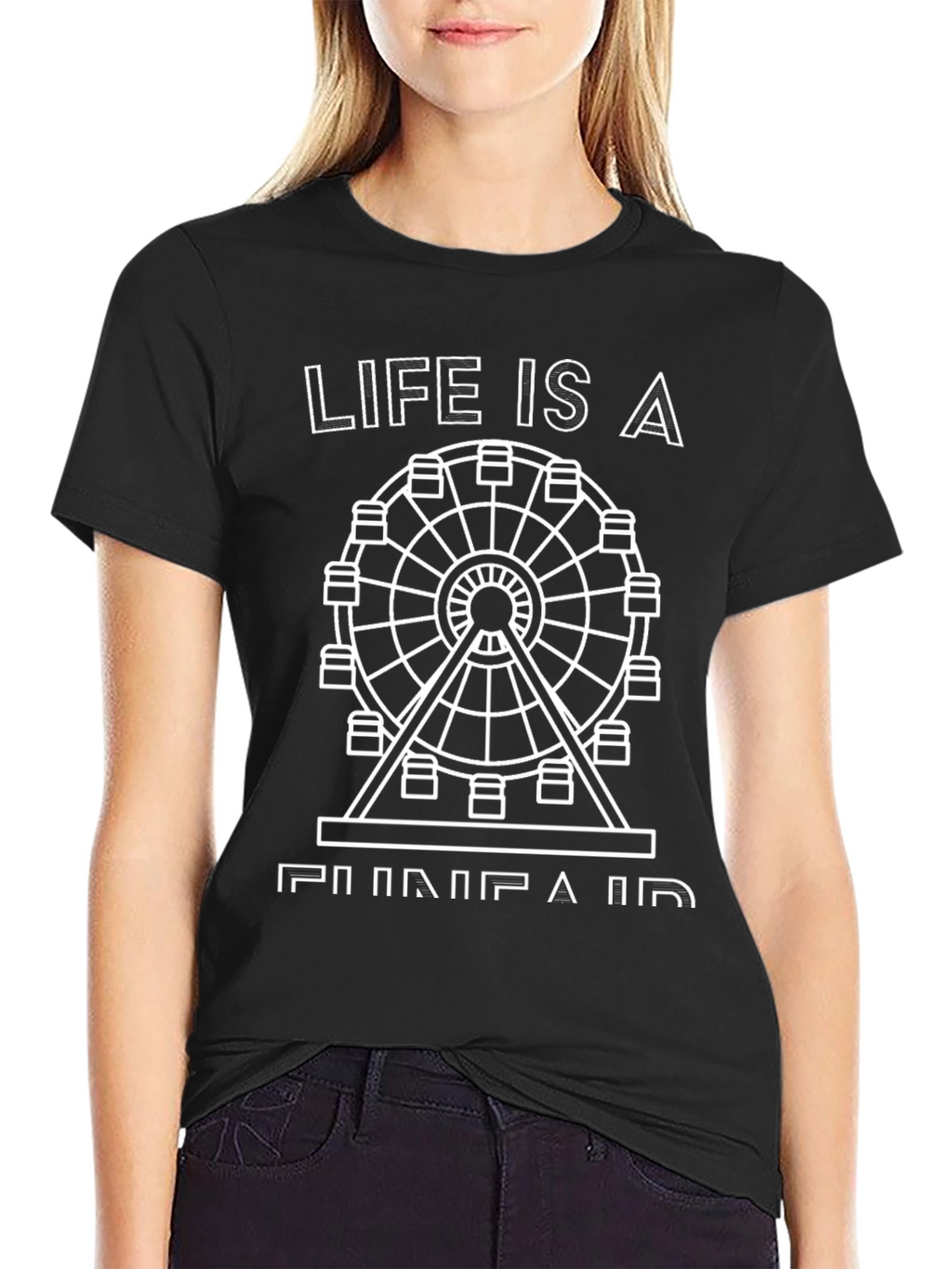 Life is a Funfair Black Graphic Tee