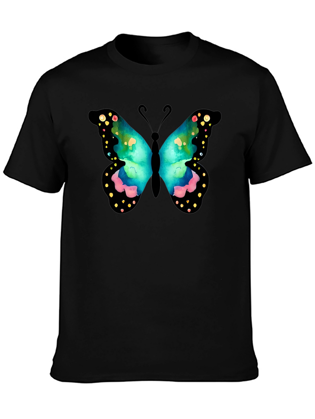 Butterfly Graphic Print Crew Neck T-Shirt