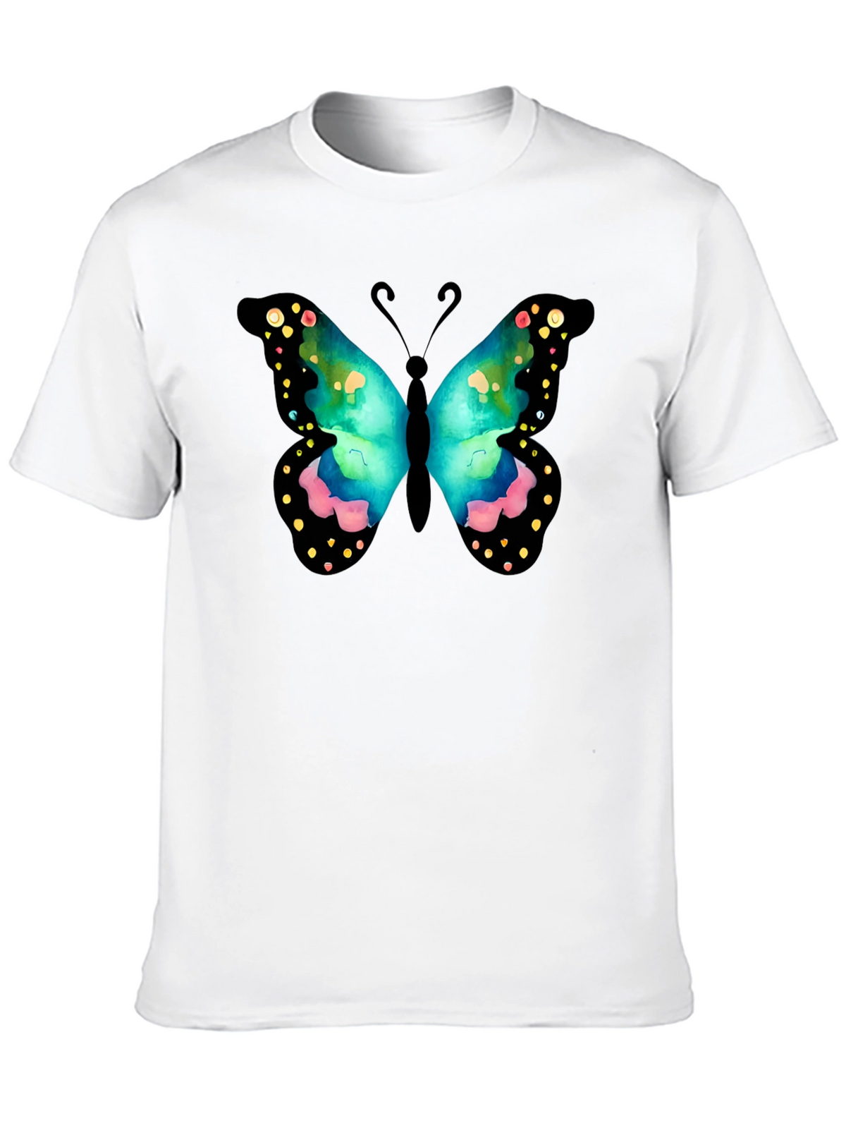 Butterfly Graphic Print Crew Neck T-Shirt